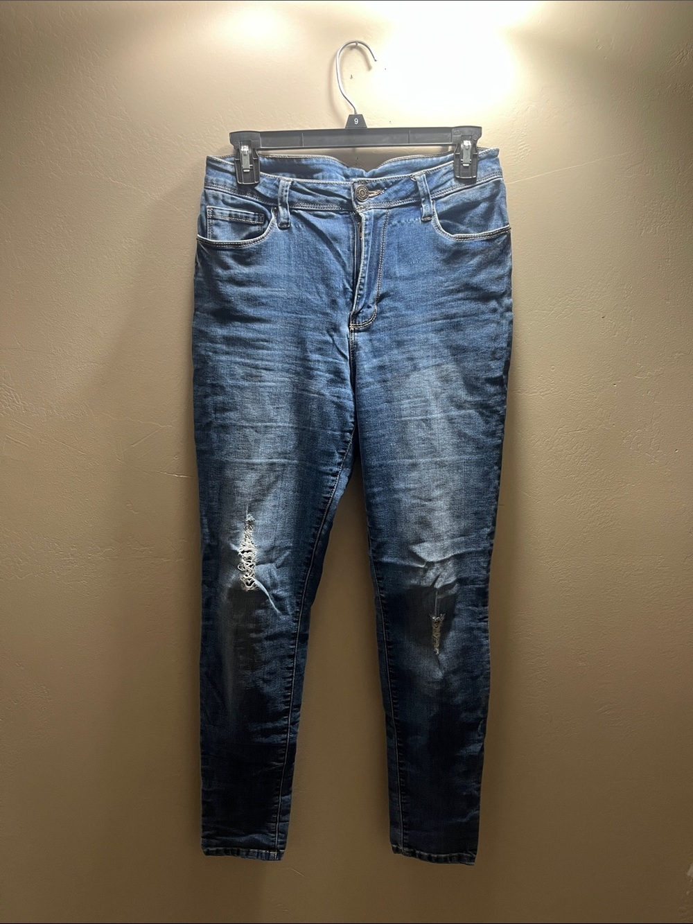 Slim Fit Distressed Blue Skinny Jeans